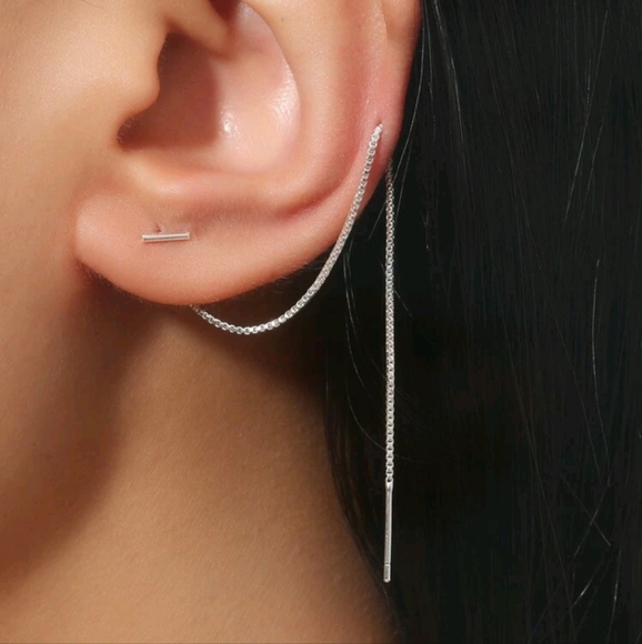 🔥LAST PAIR🔥 Multi-Style Threader Earrings, silver - Picture 2 of 3